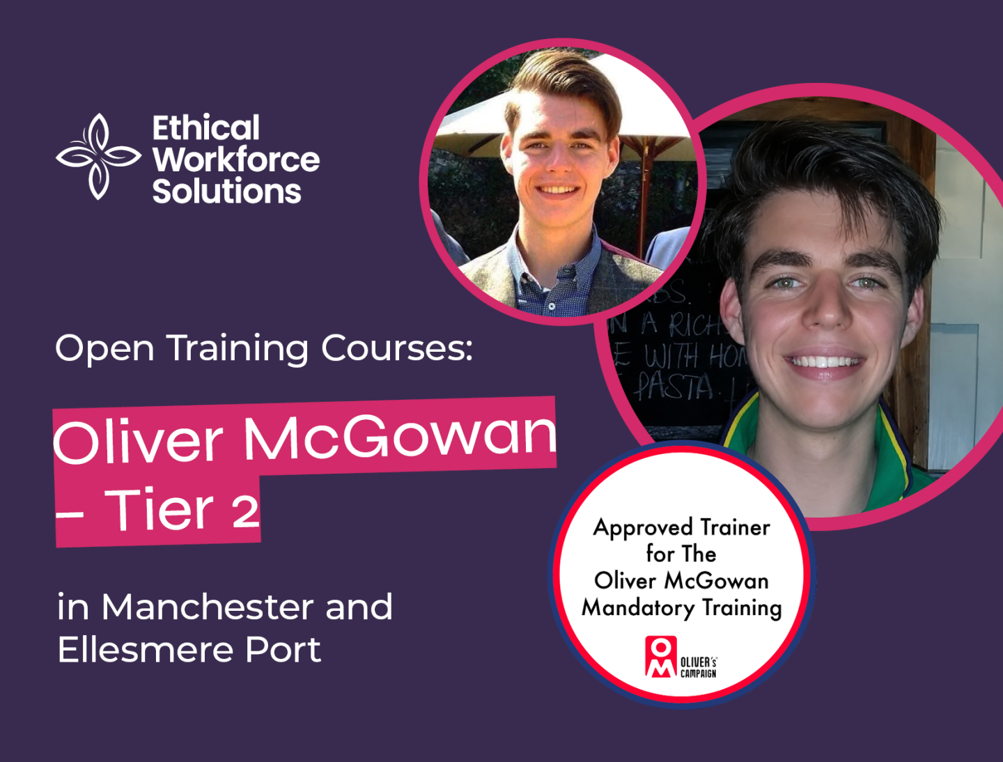 Manager reviewing Oliver McGowan mandatory training plans for staff governance and group booking options